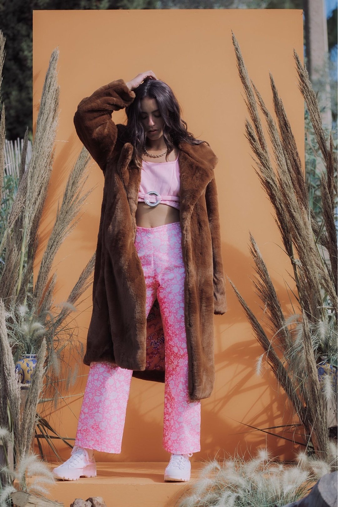 BUFFY faux fur coat - Bear Brown