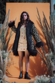NIGELA Penny Lane Afghan Coat Black Fur