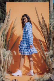 ELSIE Gingham Oversized Collar Dress