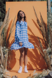 ELSIE Gingham Oversized Collar Dress