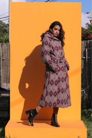 AZTI Woven Long Coat- Purple