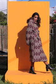 AZTI Woven Long Coat- Purple