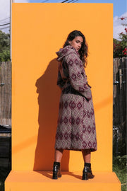 AZTI Woven Long Coat- Purple