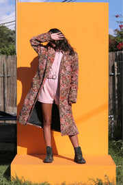 GRANDMA'S CURTAINS Woven Retro Floral Trench Jacket