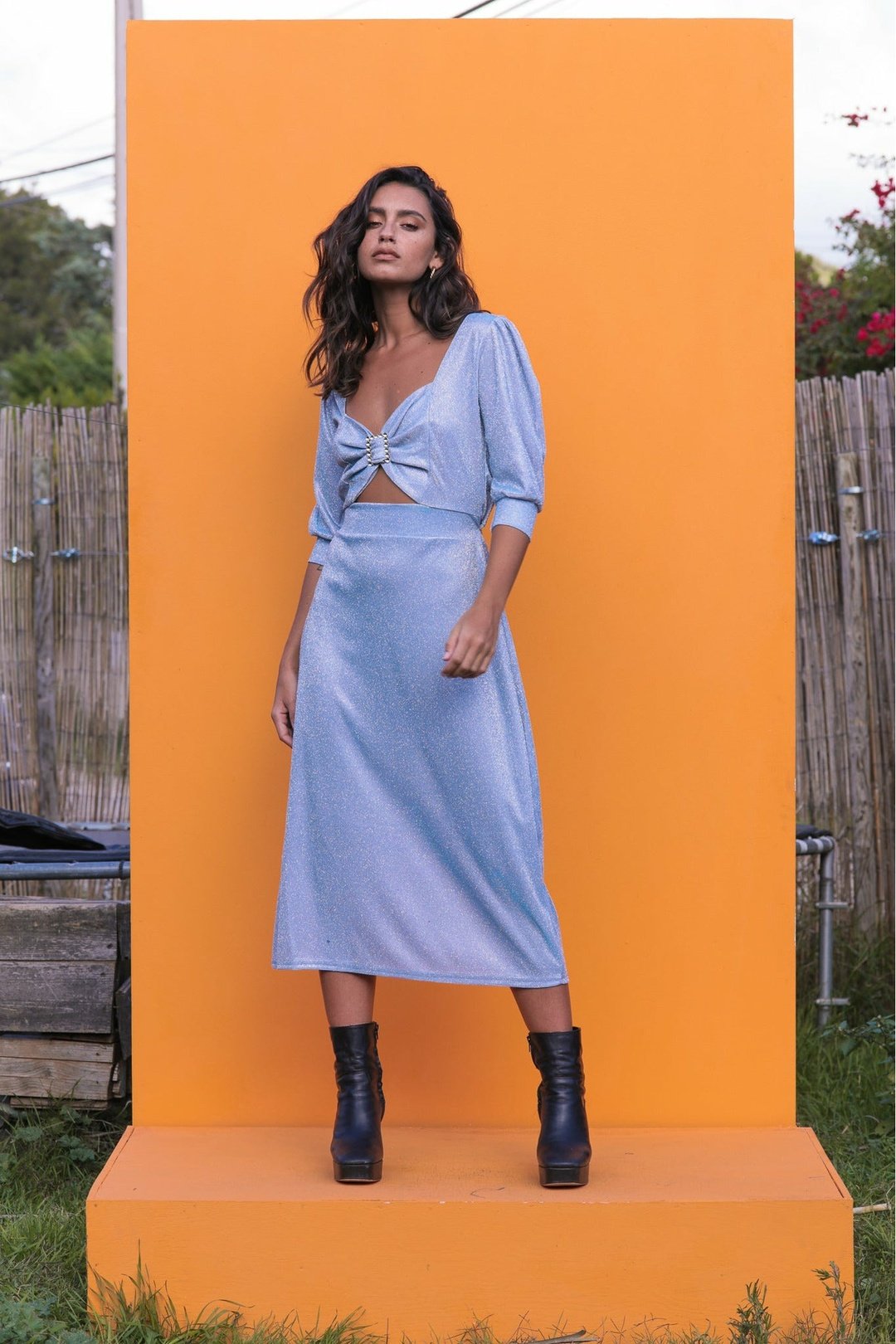 KYLIE Blue glitter dress