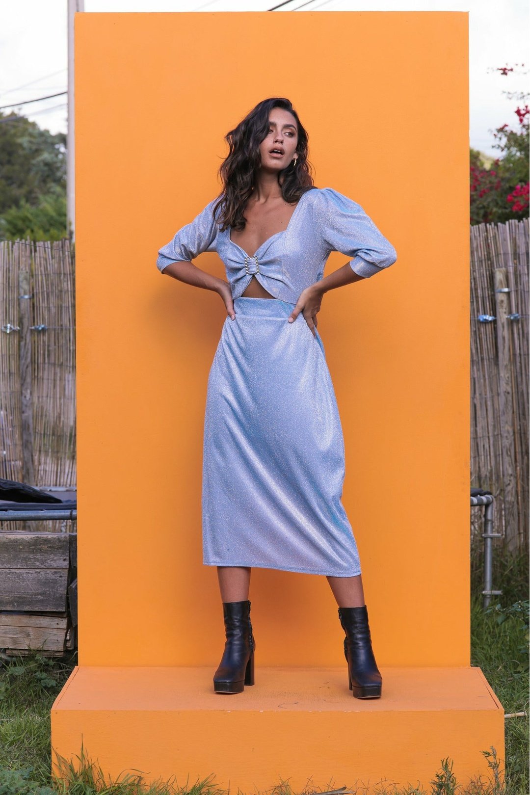 KYLIE Blue glitter dress