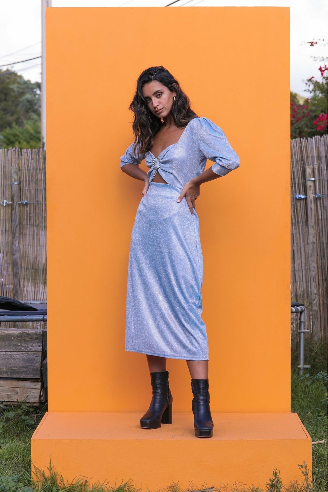 KYLIE Blue glitter dress