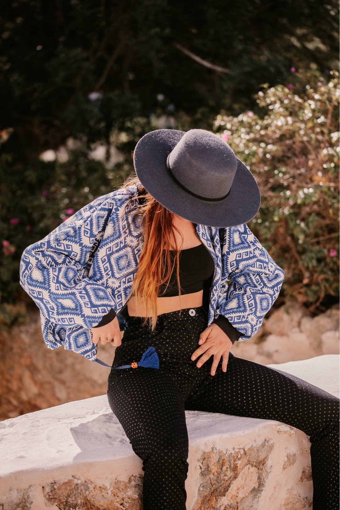 DION Bomber - Blue Woven Aztec