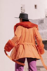 THE DUCHESS Coat Short - Tangerine
