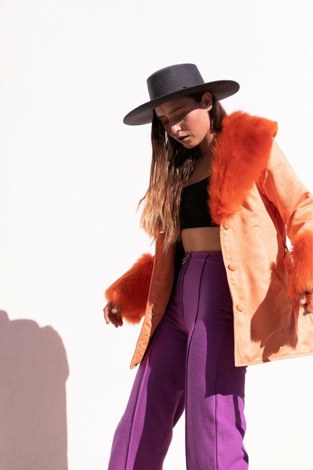 THE DUCHESS Coat Short - Tangerine