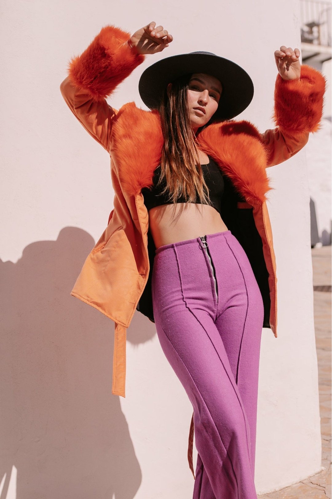 THE DUCHESS Coat Short - Tangerine