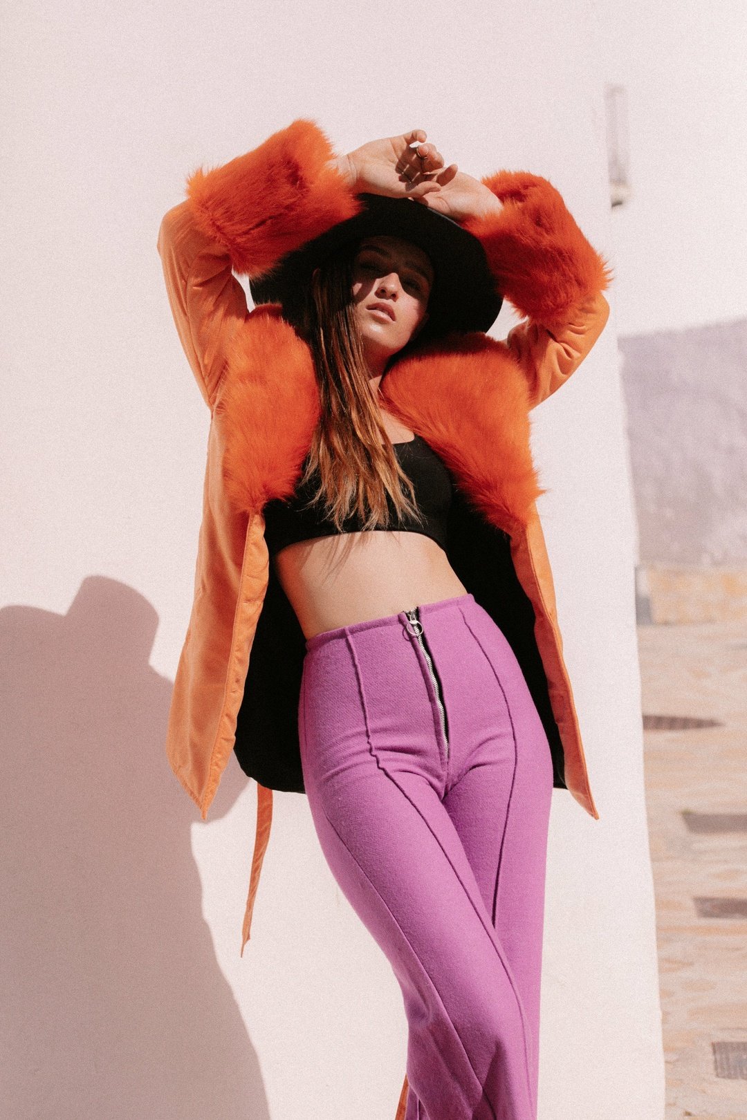 THE DUCHESS Coat Short - Tangerine
