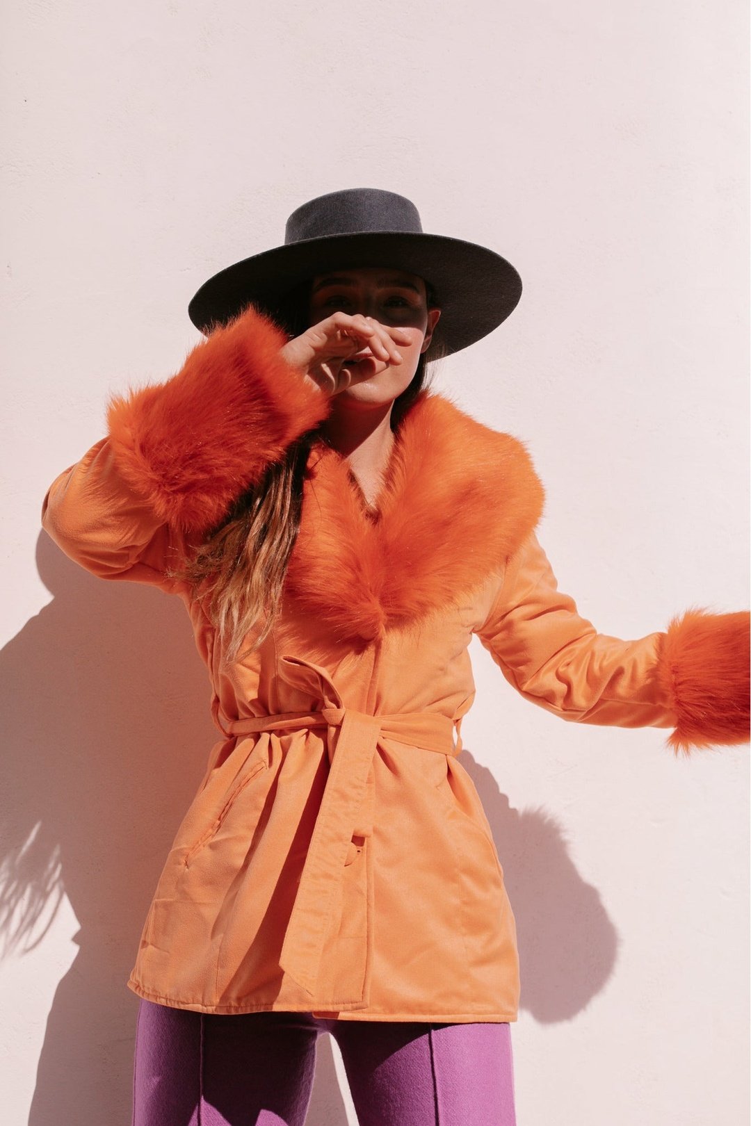 THE DUCHESS Coat Short - Tangerine