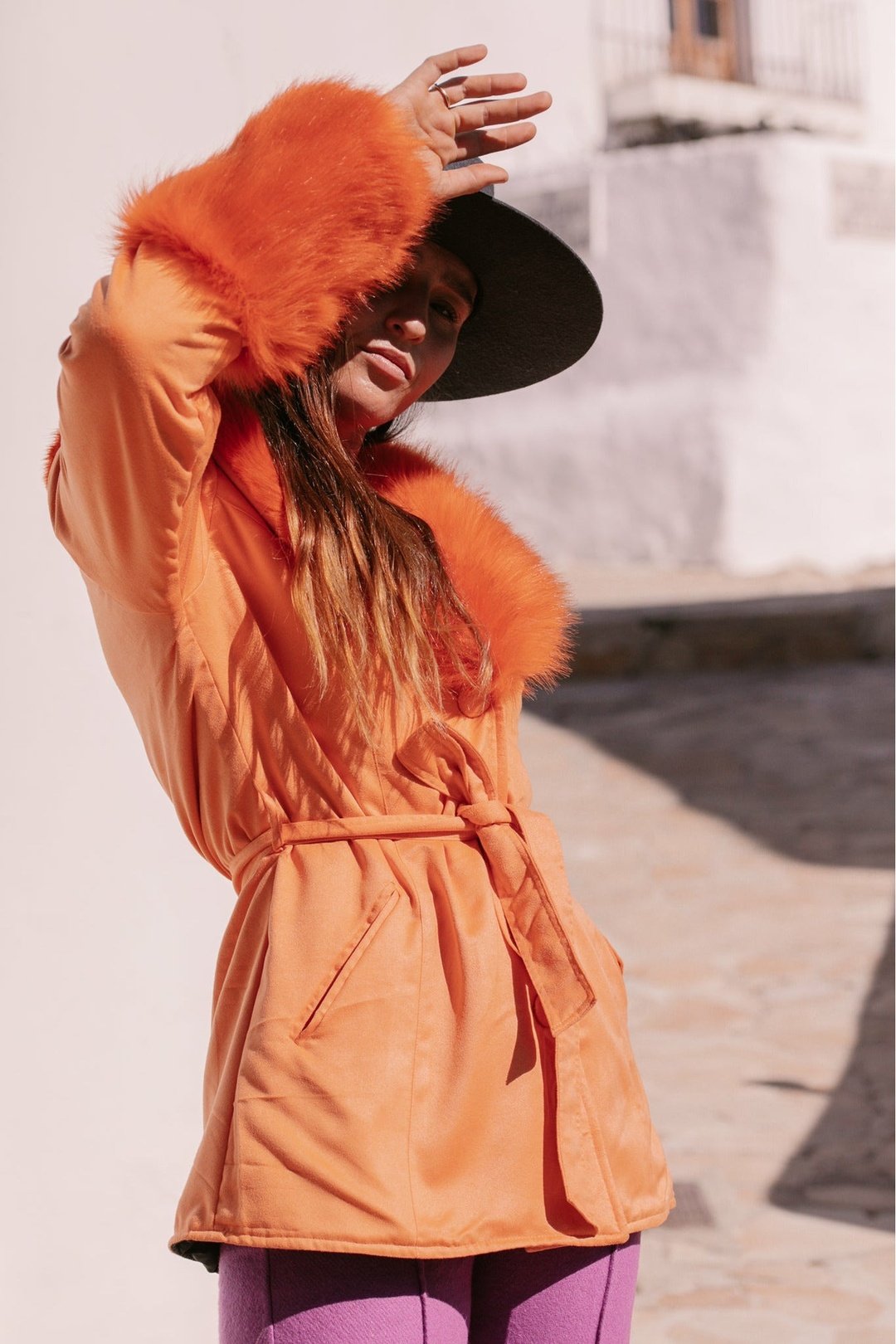 THE DUCHESS Coat Short - Tangerine