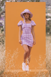 BRIMA Lavender check Bucket Hat