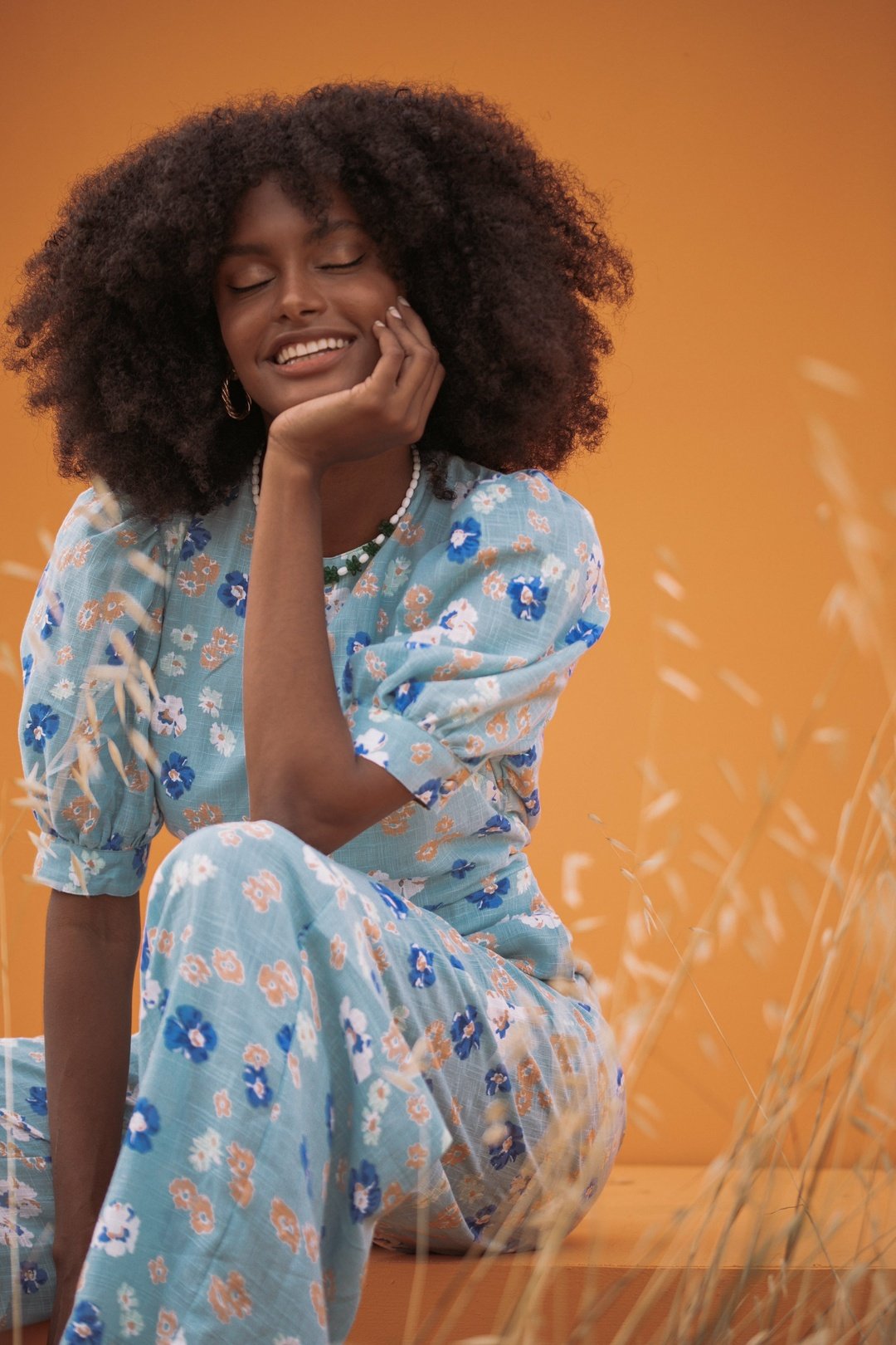 FORGET ME NOT  - Blue Linen Jumpsuit