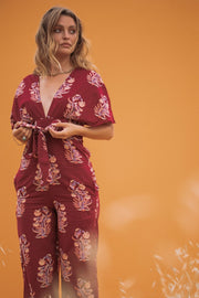 TINA Burgundy Jumpsuit
