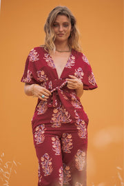 TINA Burgundy Jumpsuit