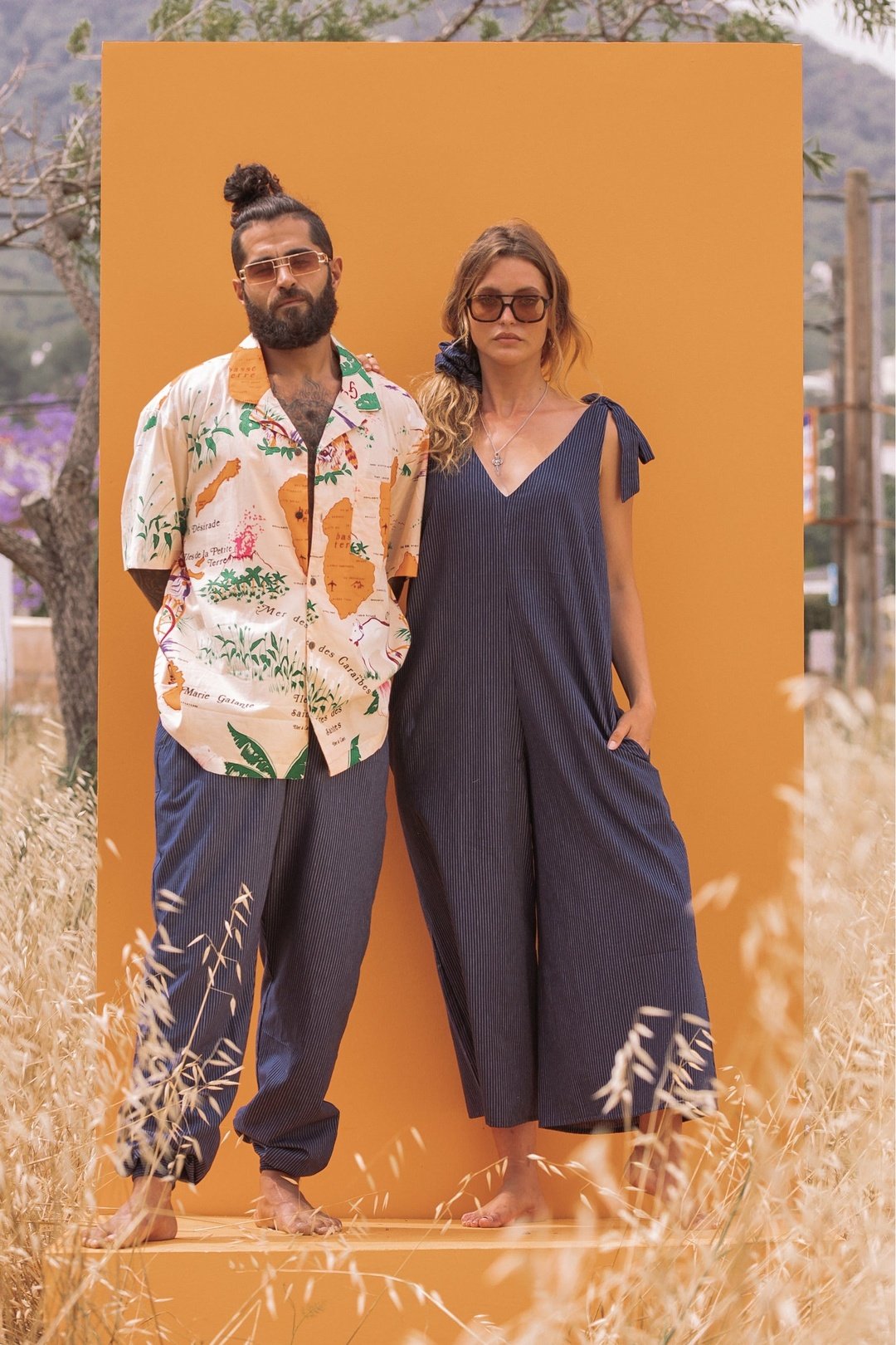 KIRI Navy Pin Stripe Jumpsuit