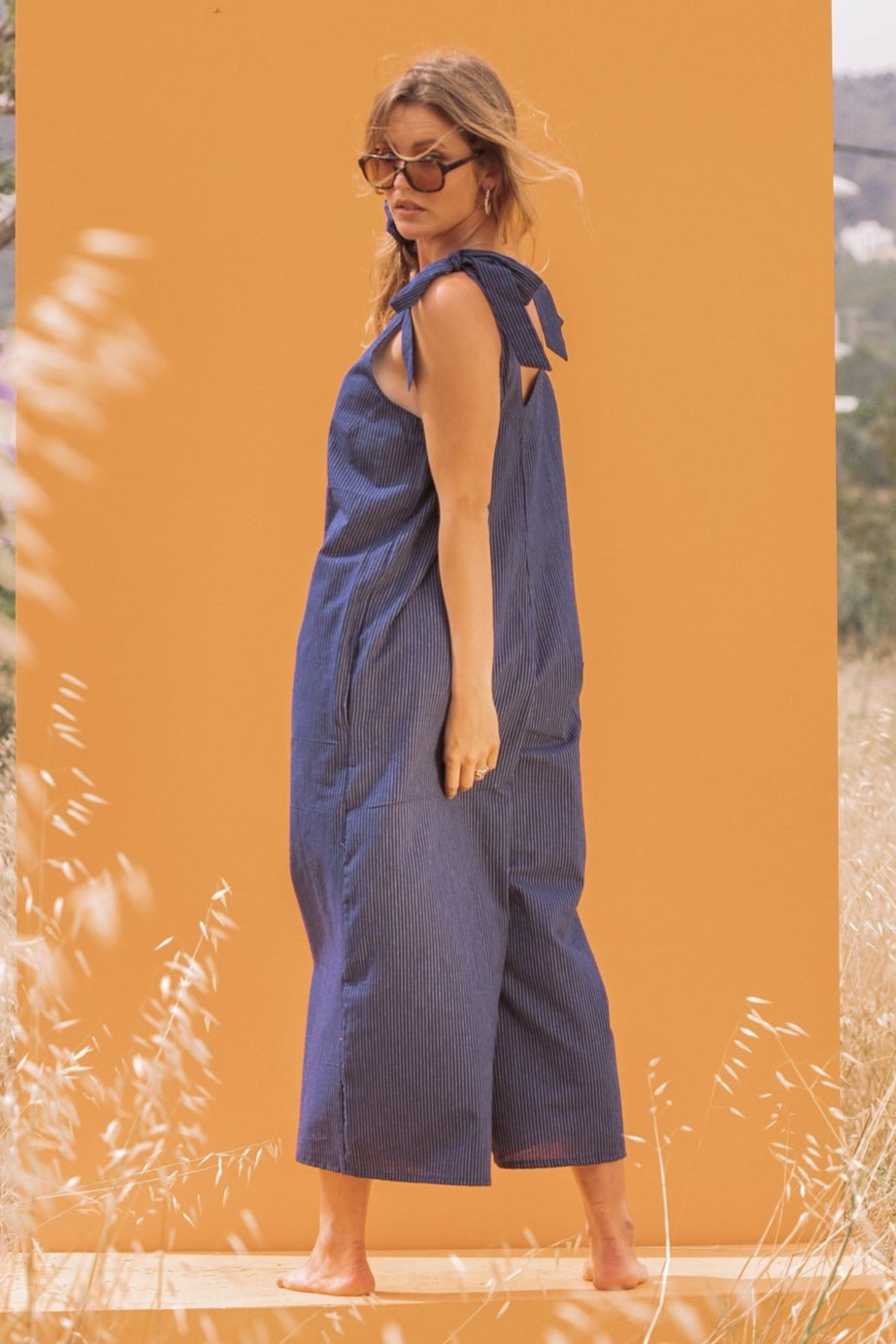 KIRI Navy Pin Stripe Jumpsuit