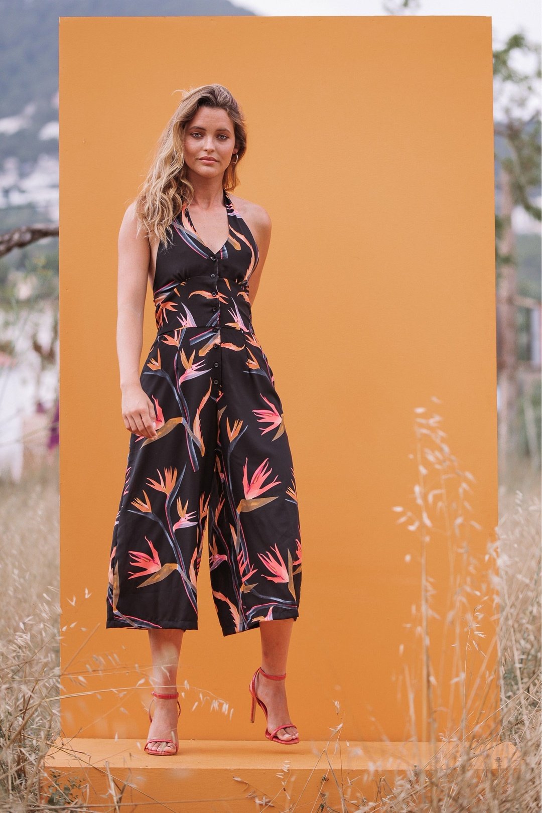 CASABLANCA - BLACK BAMBOO JUMPSUIT