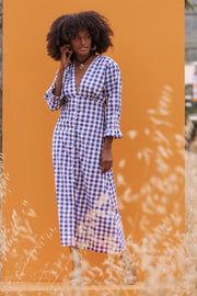 MABEL Cotton Dress - Blue Gingham