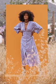 MABEL Cotton Dress - Blue Gingham