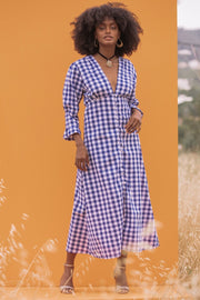 MABEL Cotton Dress - Blue Gingham