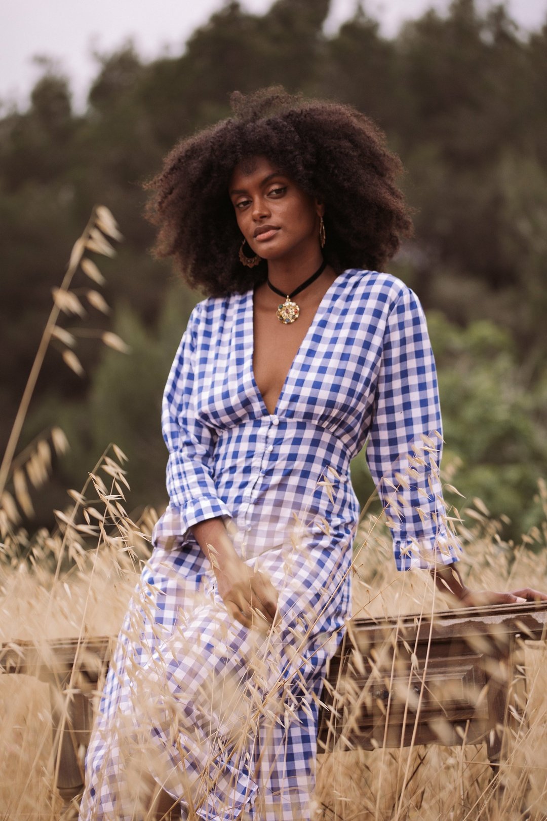 MABEL Cotton Dress - Blue Gingham