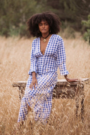 MABEL Cotton Dress - Blue Gingham