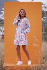 ELSIE Floral Oversized Collar Dress