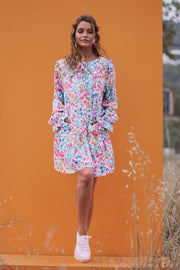 ELSIE Floral Oversized Collar Dress