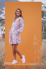 ELSIE Floral Oversized Collar Dress