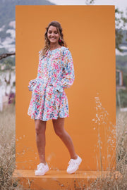 ELSIE Floral Oversized Collar Dress