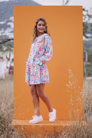 ELSIE Floral Oversized Collar Dress