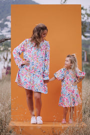 ELSIE Floral Oversized Collar Dress