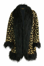 NIGELA Penny Lane Afghan Coat Black Fur