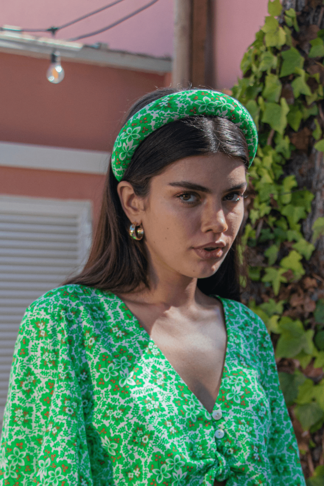 CHUNKY Alice Hair Band - Botanical  Green