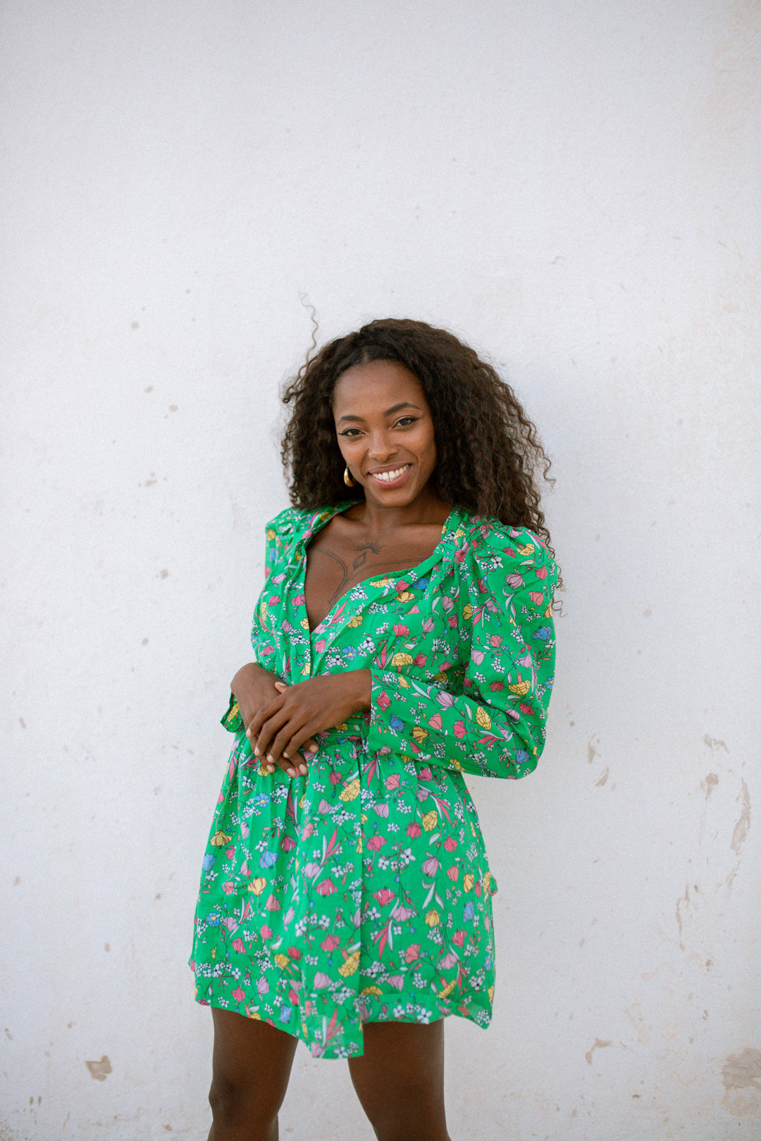 MARTINA Dress - Green Floral
