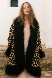 NIGELA Penny Lane Afghan Coat Black Fur
