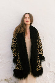 NIGELA Penny Lane Afghan Coat Black Fur