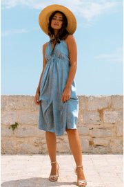 KIARA Powder Blue Star Slip Dress