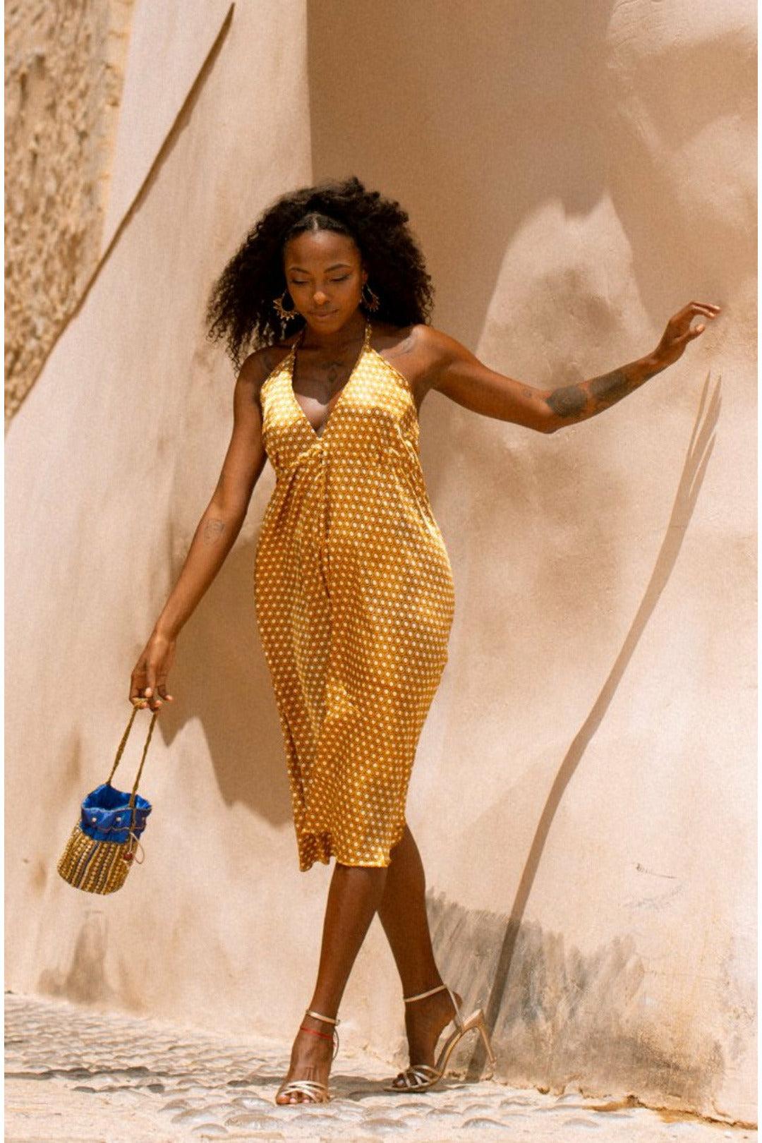 KIARA Golden Summer Halterneck Slip Dress OOTO CLOTHING KIARA Golden Summer Halterneck Slip Dress OOTO CLOTHING