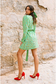 MARIA mini wrap dress - Bright green