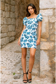 CARLA Mini Dress - Blue floral