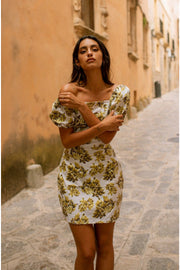 CARLA Brown Floral Mini Dress