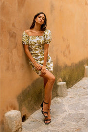 CARLA Brown Floral Mini Dress