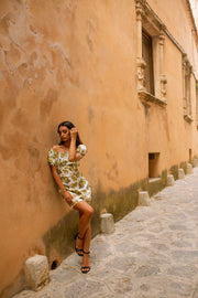 CARLA Brown Floral Mini Dress