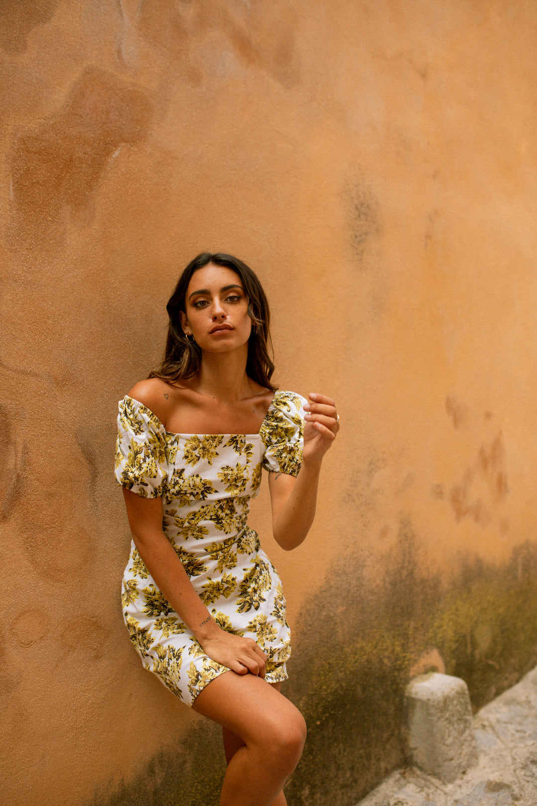 CARLA Brown Floral Mini Dress