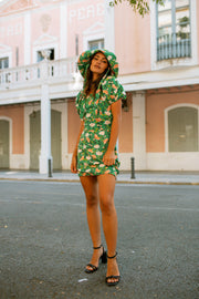 CARLA mini dress - Green floral